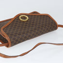 CELINE Macadam Canvas Circle Shoulder Bag PVC Leather Brown Gold Auth 149156-6
