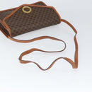 CELINE Macadam Canvas Circle Shoulder Bag PVC Leather Brown Gold Auth 149156-7