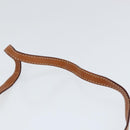 CELINE Macadam Canvas Circle Shoulder Bag PVC Leather Brown Gold Auth 149156-8