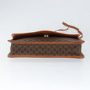 CELINE Macadam Canvas Circle Shoulder Bag PVC Leather Brown Gold Auth 149156-9