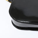 CELINE Horse Carriage Shoulder Bag Enamel Black Gold Auth 149158-15