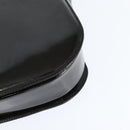 CELINE Horse Carriage Shoulder Bag Enamel Black Gold Auth 149158-16