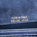 CELINE Horse Carriage Shoulder Bag Enamel Black Gold Auth 149158-11