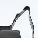 CELINE Horse Carriage Shoulder Bag Enamel Black Gold Auth 149158-8