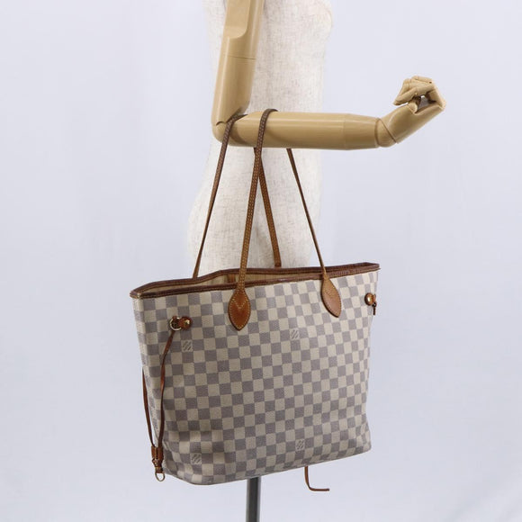 LOUIS VUITTON Damier Azur Neverfull MM Tote Bag N41605 LV Auth 149182