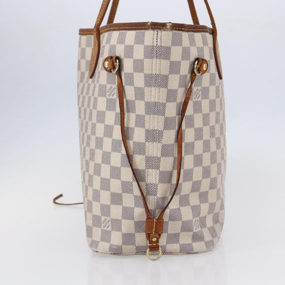 LOUIS VUITTON Damier Azur Neverfull MM Tote Bag N41605 LV Auth 149182