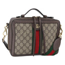 GUCCI Ophidia GG Supreme Web Sherry Line Bag PVC Beige 550622 Auth 149185-1