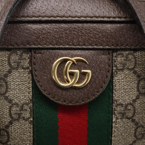 GUCCI Ophidia GG Supreme Web Sherry Line Bag PVC Beige 550622 Auth 149185
