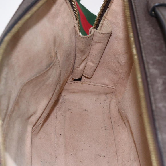GUCCI Ophidia GG Supreme Web Sherry Line Bag PVC Beige 550622 Auth 149185