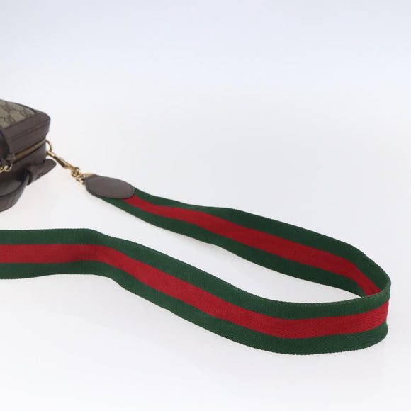 GUCCI Ophidia GG Supreme Web Sherry Line Bag PVC Beige 550622 Auth 149185