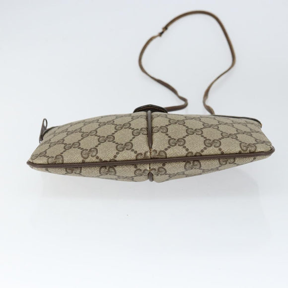 GUCCI GG Supreme Web Sherry Line Bag PVC Beige Gold 904 02 047 Auth 149187