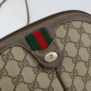 GUCCI GG Supreme Web Sherry Line Bag PVC Beige Gold 904 02 047 Auth 149187-18