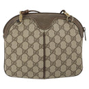 GUCCI GG Supreme Web Sherry Line Bag PVC Beige Gold 904 02 047 Auth 149187-2