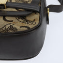 CELINE C Sulky Shoulder Bag Canvas Beige Gold Auth 149188-15