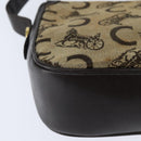 CELINE C Sulky Shoulder Bag Canvas Beige Gold Auth 149188-16