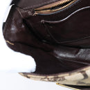 CELINE C Sulky Shoulder Bag Canvas Beige Gold Auth 149188-20