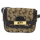 CELINE C Sulky Shoulder Bag Canvas Beige Gold Auth 149188-13
