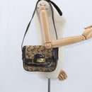 CELINE C Sulky Shoulder Bag Canvas Beige Gold Auth 149188-22