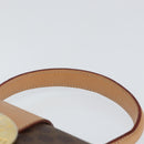 CELINE Circle Macadam Canvas Hand Bag PVC Leather Brown Gold Auth 149189-8