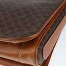 CELINE Macadam Canvas Shoulder Bag PVC Leather Brown Gold Auth 149190-15