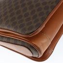 CELINE Macadam Canvas Shoulder Bag PVC Leather Brown Gold Auth 149190-16