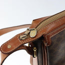 CELINE Macadam Canvas Shoulder Bag PVC Leather Brown Gold Auth 149190-10