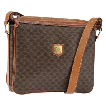 CELINE Macadam Canvas Shoulder Bag PVC Leather Brown Gold Auth 149190