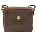 CELINE Macadam Canvas Shoulder Bag PVC Leather Brown Gold Auth 149190-13