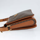 CELINE Macadam Canvas Shoulder Bag PVC Leather Brown Gold Auth 149190-4