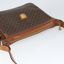 CELINE Macadam Canvas Shoulder Bag PVC Leather Brown Gold Auth 149190-6