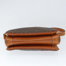 CELINE Macadam Canvas Shoulder Bag PVC Leather Brown Gold Auth 149190-5
