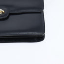 CELINE Shoulder Bag Leather Navy Gold Auth 149191-15