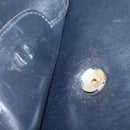 CELINE Shoulder Bag Leather Navy Gold Auth 149191-10