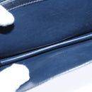 CELINE Shoulder Bag Leather Navy Gold Auth 149191-22