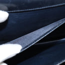 CELINE Shoulder Bag Leather Navy Gold Auth 149191-23