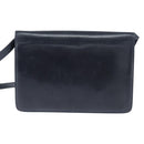 CELINE Shoulder Bag Leather Navy Gold Auth 149191-2