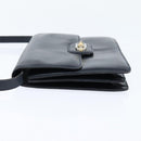CELINE Shoulder Bag Leather Navy Gold Auth 149191-3