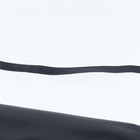 CELINE Shoulder Bag Leather Navy Gold Auth 149191