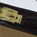 CELINE Shoulder Bag Canvas Beige Gold Auth 149192-10