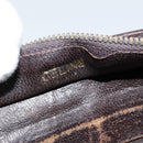 CELINE Shoulder Bag Canvas Beige Gold Auth 149192-17