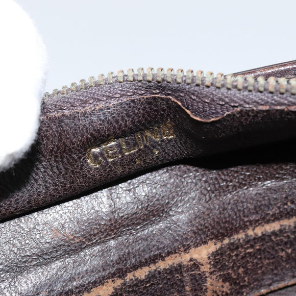 CELINE Shoulder Bag Canvas Beige Gold Auth 149192