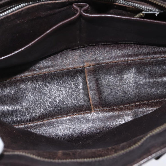 CELINE Shoulder Bag Canvas Beige Gold Auth 149192