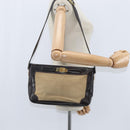 CELINE Shoulder Bag Canvas Beige Gold Auth 149192-21