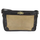 CELINE Shoulder Bag Canvas Beige Gold Auth 149192-13