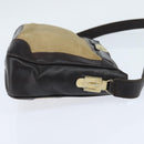 CELINE Shoulder Bag Canvas Beige Gold Auth 149192-4