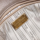 Salvatore Ferragamo Gancini Hand Bag Leather Gold Silver Auth 149193-17