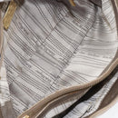 Salvatore Ferragamo Gancini Hand Bag Leather Gold Silver Auth 149193-11