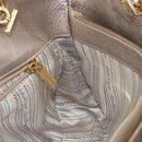 Salvatore Ferragamo Gancini Hand Bag Leather Gold Silver Auth 149193-18