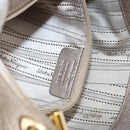 Salvatore Ferragamo Gancini Hand Bag Leather Gold Silver Auth 149193-12