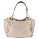 Salvatore Ferragamo Gancini Hand Bag Leather Gold Silver Auth 149193-2